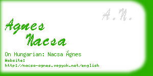 agnes nacsa business card